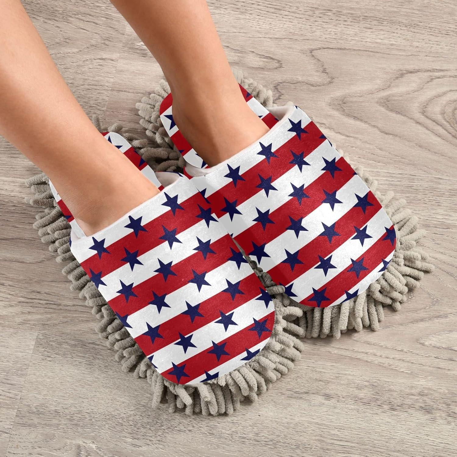 Sinestour Mop Slippers with Microfiber Pads for Floor Cleaning