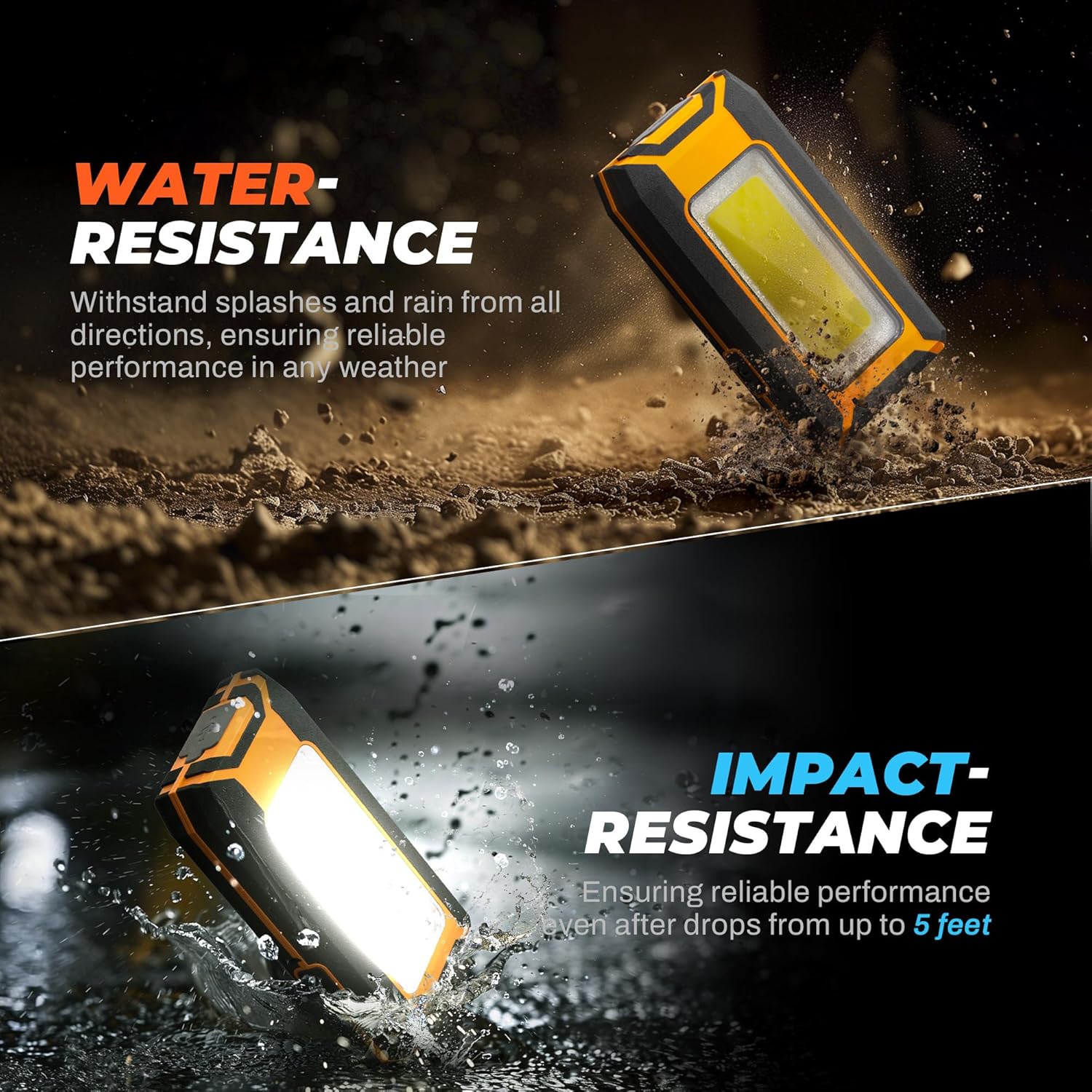 Innofox 2Pack LED Rechargeable Magnetic Work Light 40W 1500 Lumens