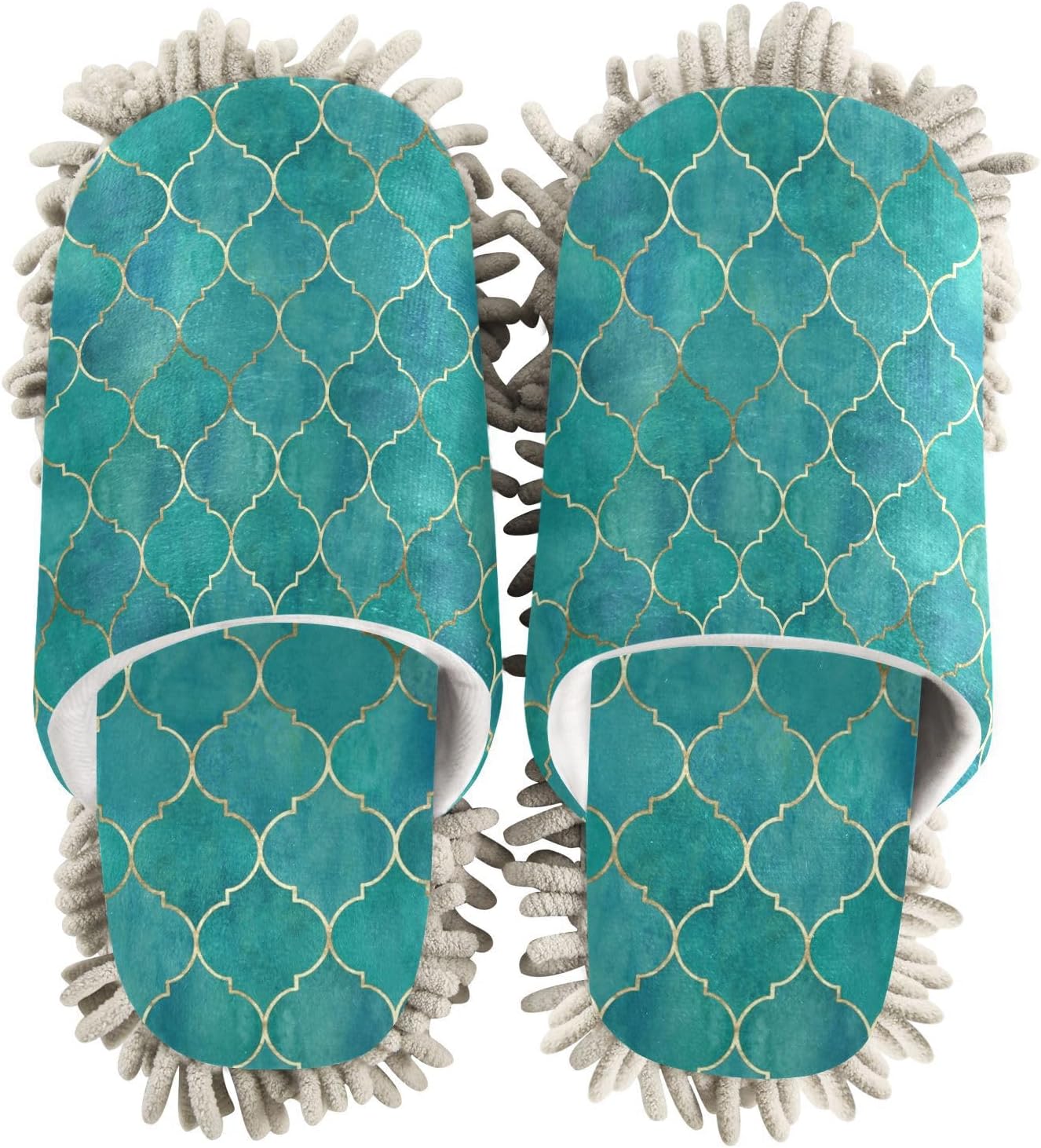 Sinestour Teal Mop Slippers for Floor Cleaning
