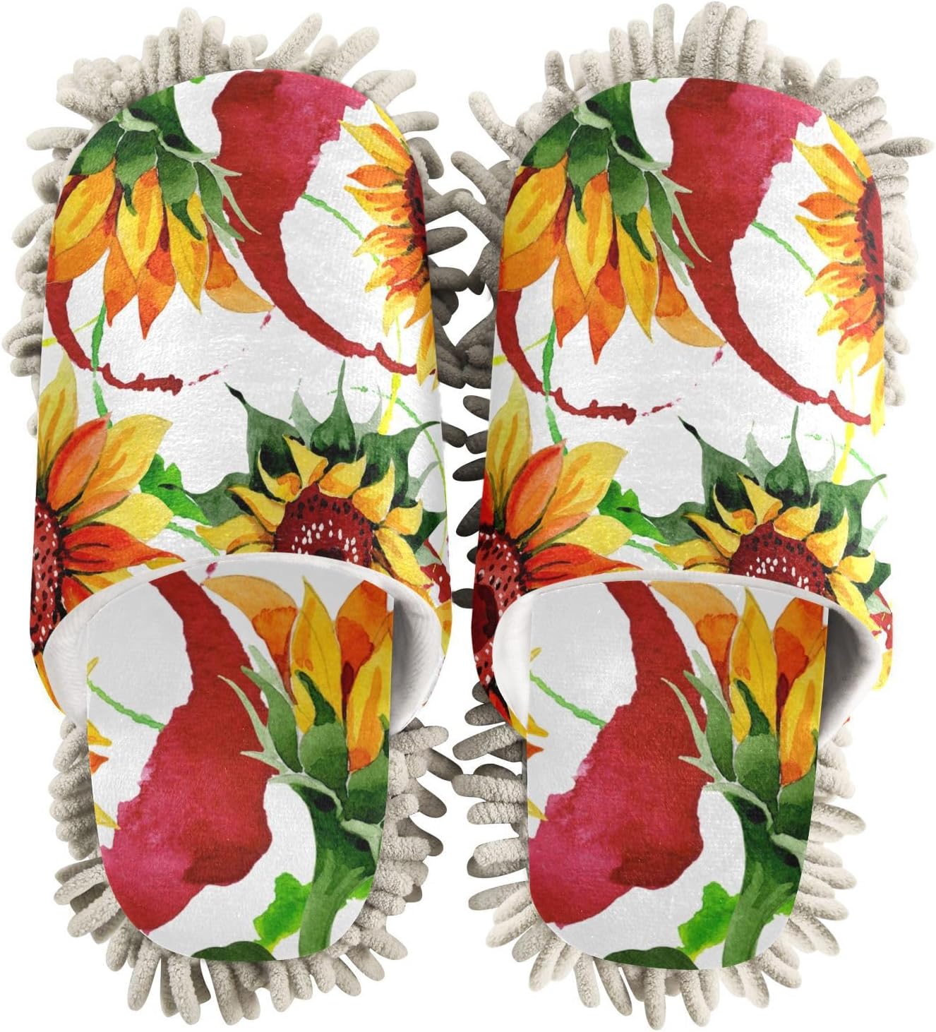 Sinestour Wildflower Mop Slippers for Floor Cleaning