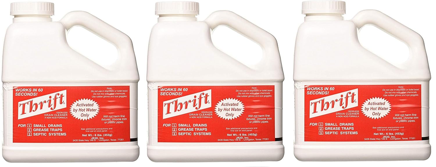 Thrift T-600 Alkaline Drain Cleaner 6 lb 3-Pack