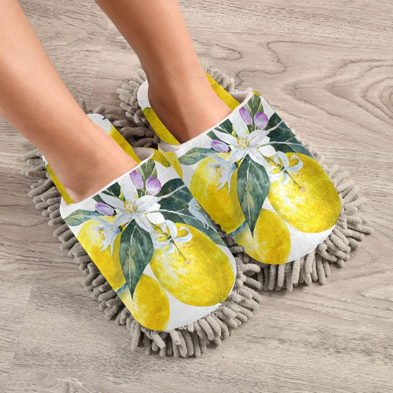 Sinestour Blooming Lemon Mop Slippers for Floor Cleaning 1