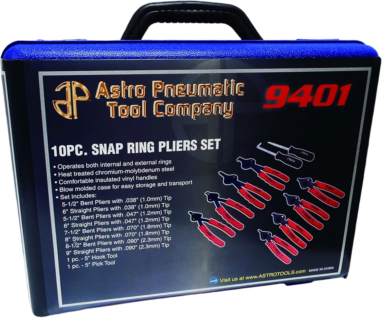 Astro 9401 10-Piece Snap Ring Pliers Set 1