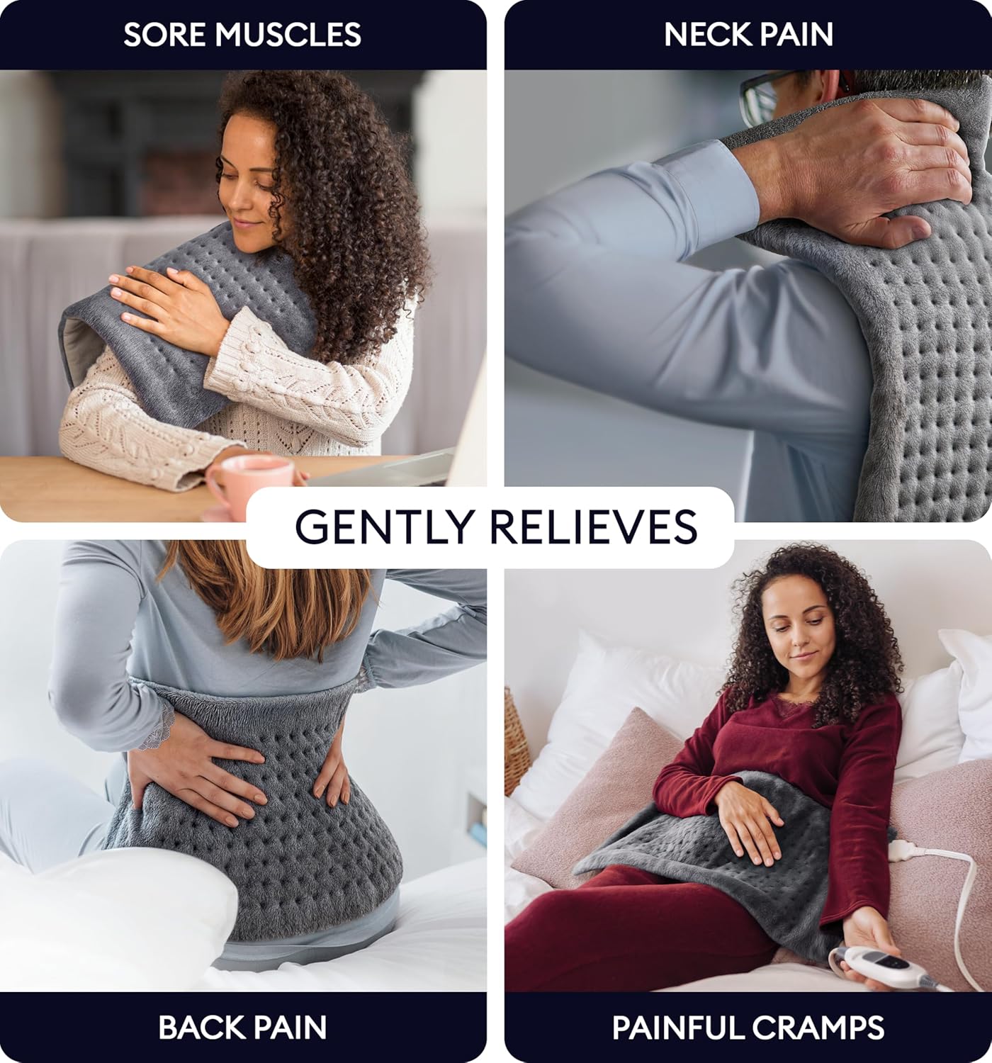GENIANI Large Electric Heating Pad for Back Pain Relief