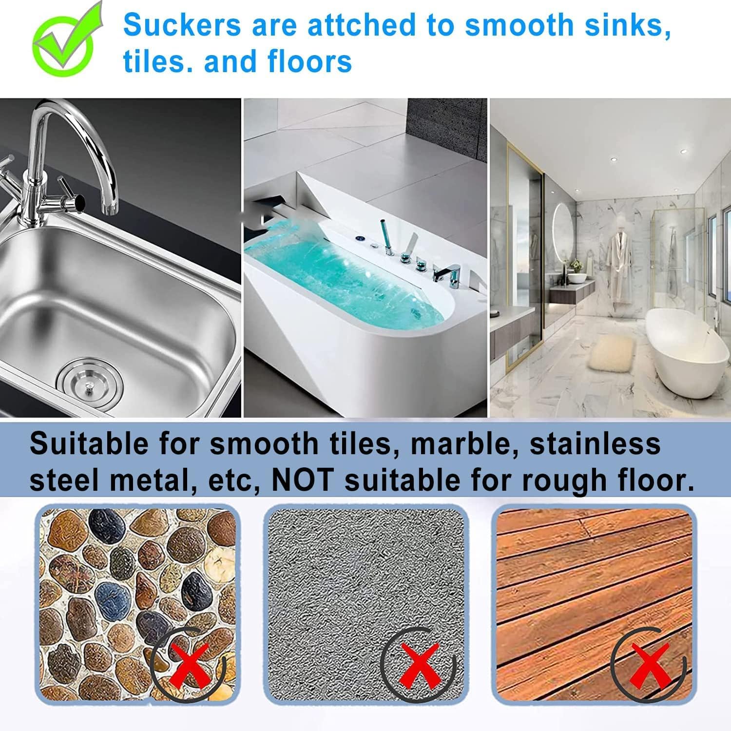 6 Pack Hair Catcher with Suction Cups for Shower and Sink 1