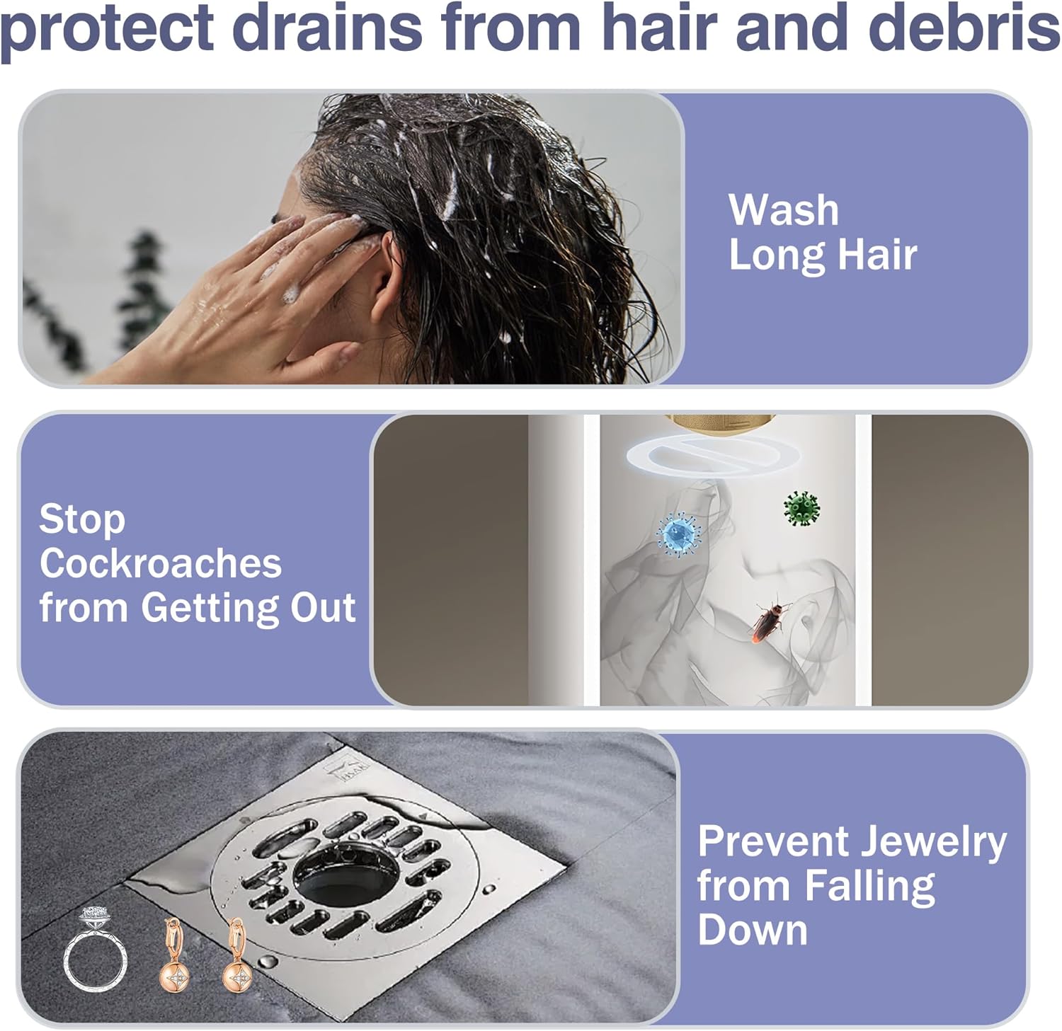 12Pcs Disposable Shower Drain Cover Hair Catcher Mesh
