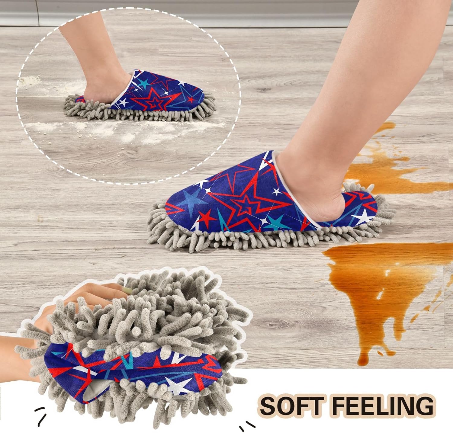 Sinestour Stars Mop Slippers for Floor Cleaning 1