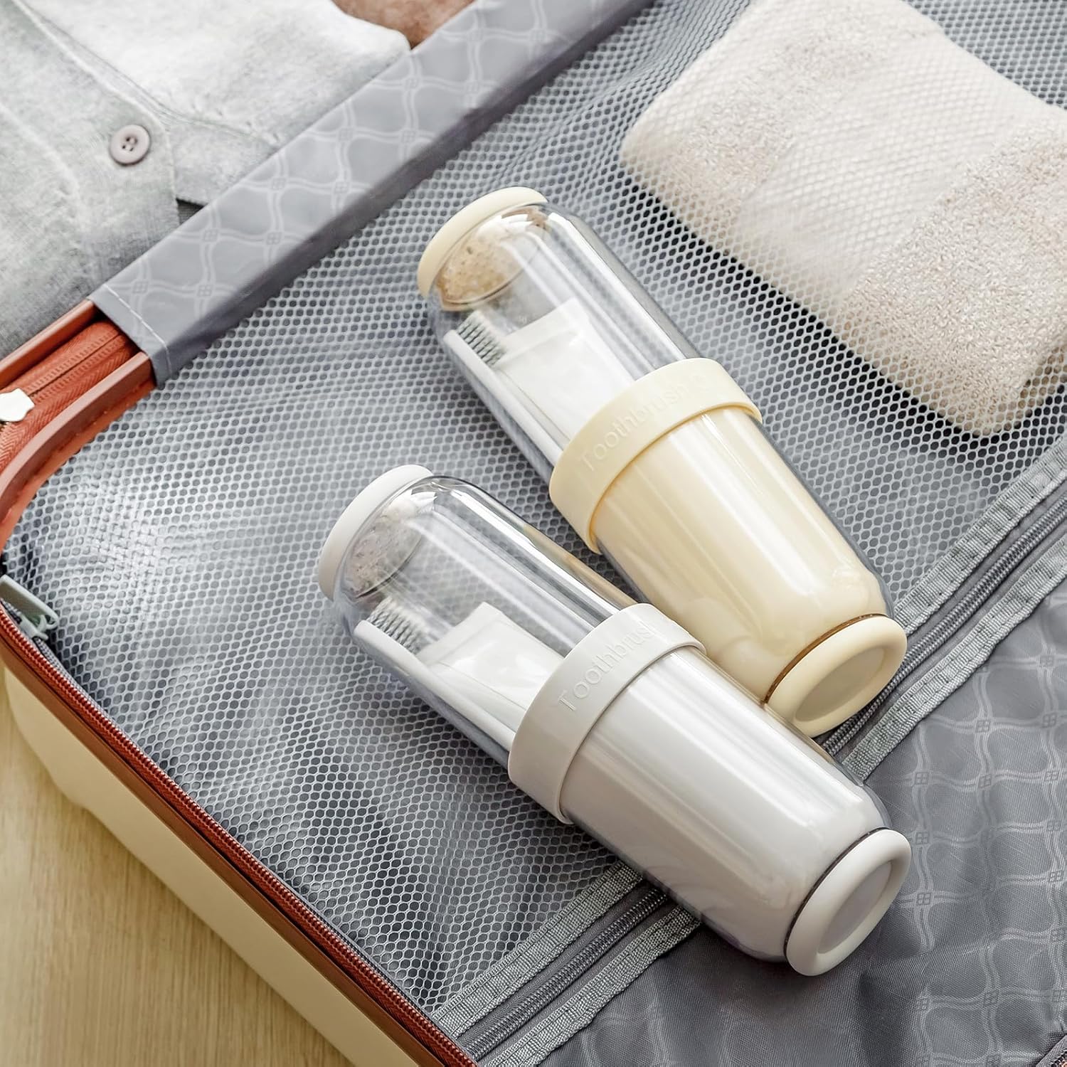 Toothbrush Cup with Cover Travel Case for Brush and Accessories