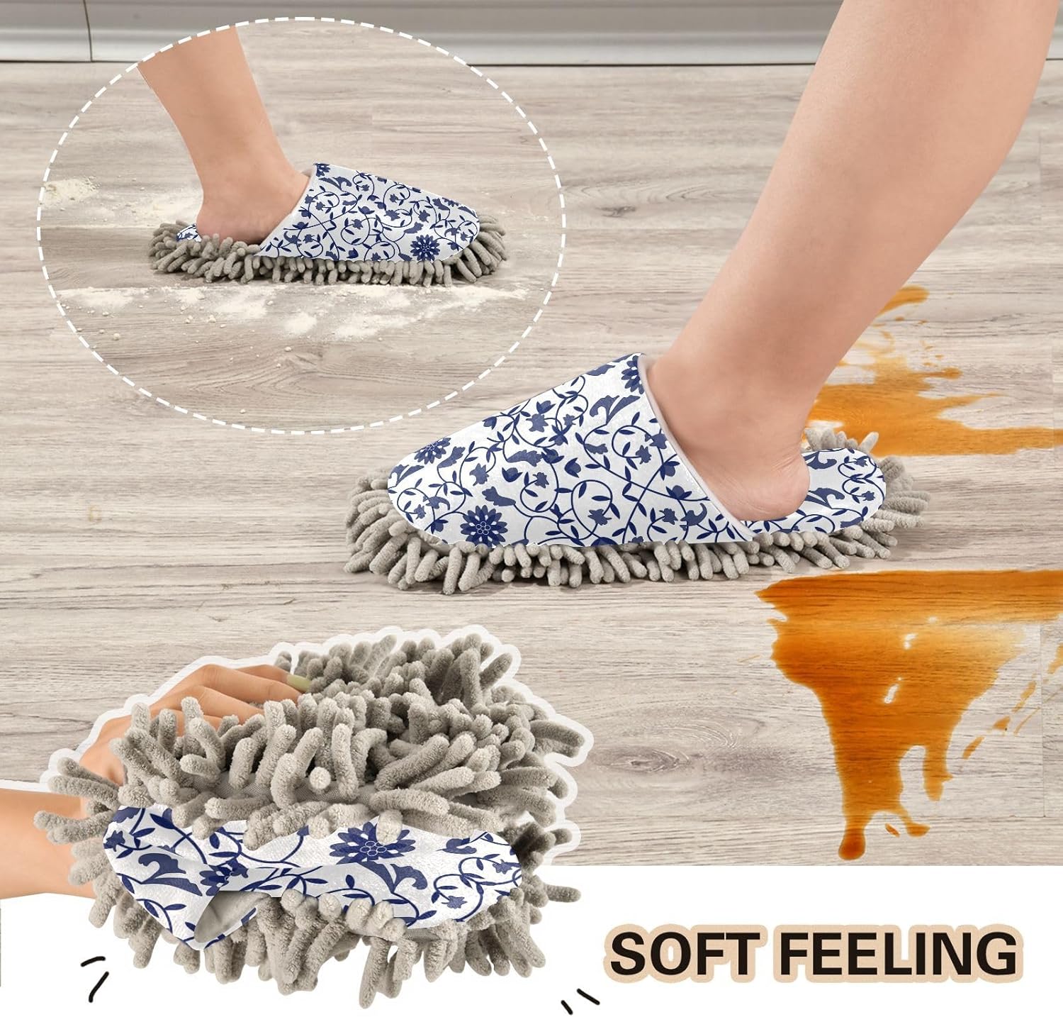Kigai Microfiber Slippers with Floral Design
