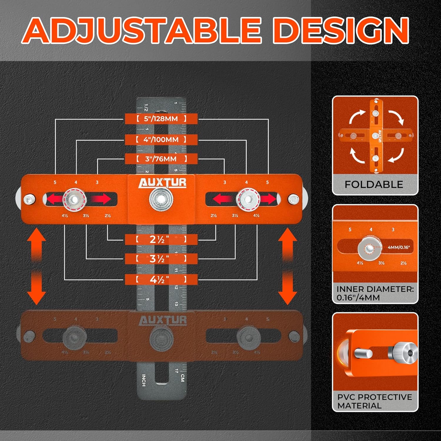 AUXTUR Cabinet Handle Jig with 2 Shims and Alignment Holes