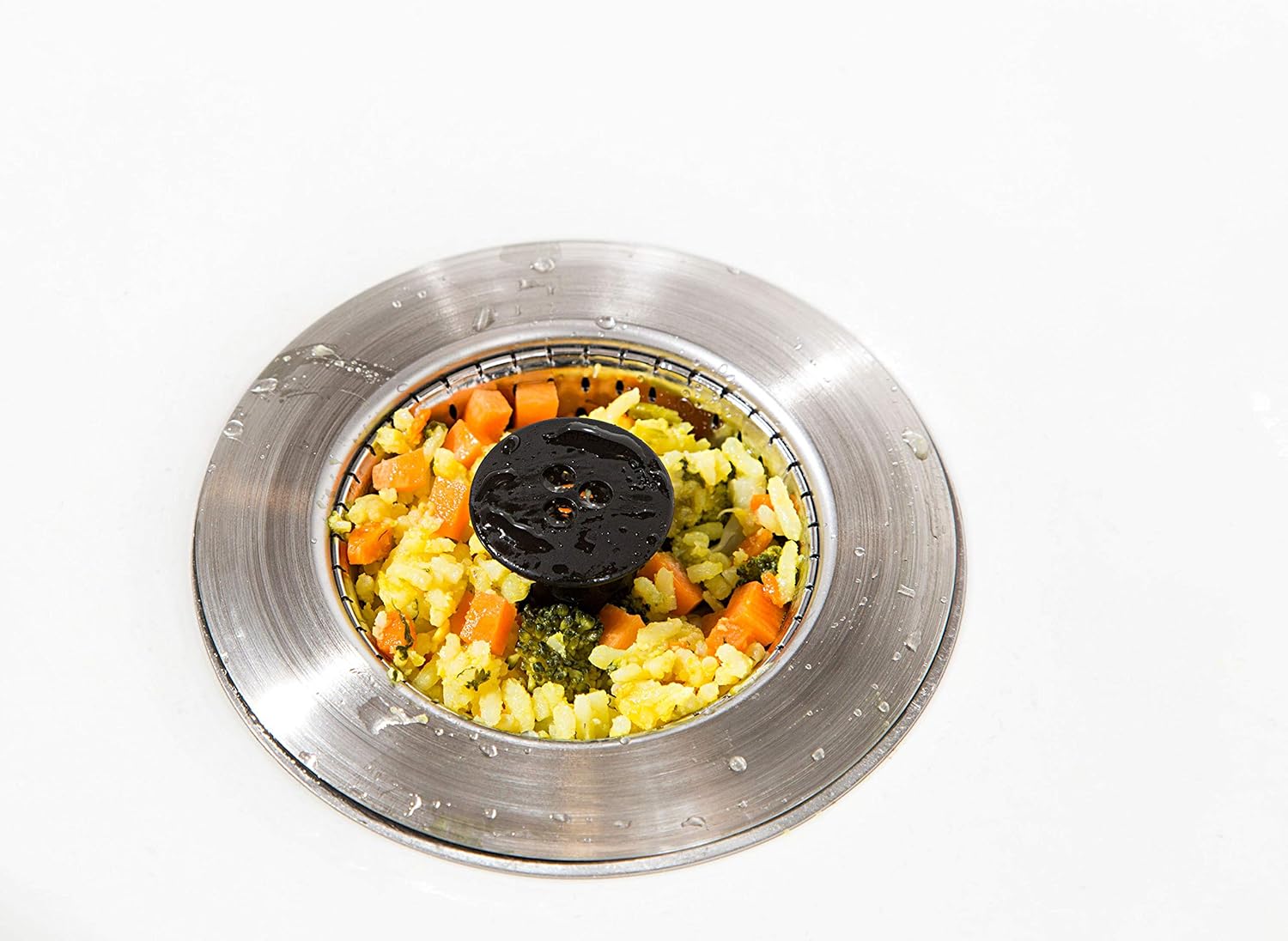 SinkShroom Clog-Free Sink Strainer Basket with Stopper 1