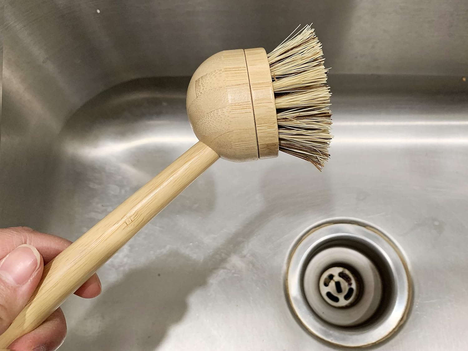 JuneLily Sisal Coconut Dish Brush Heads 2-Pack