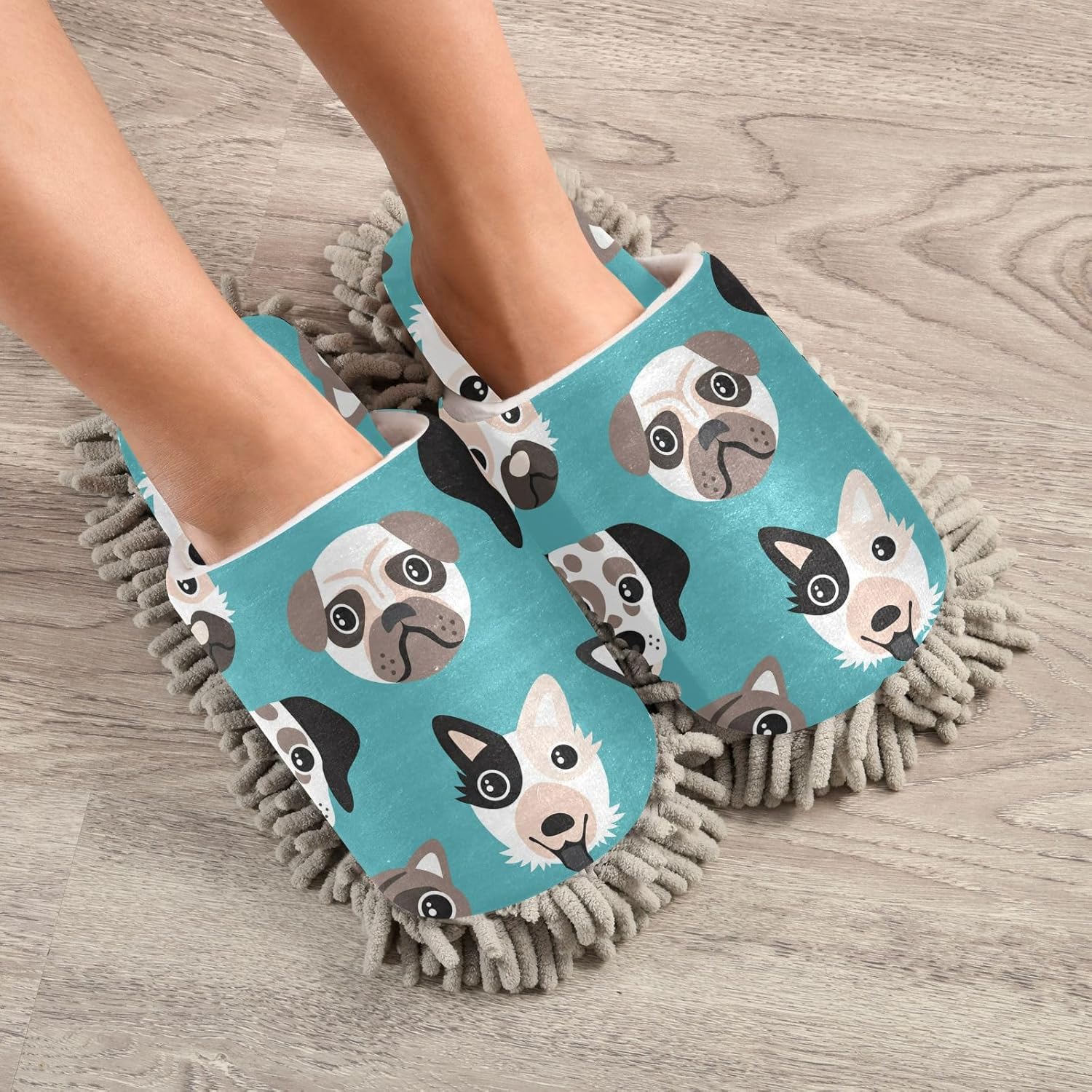 Sinestour Mop Slippers for Floor Cleaning - Unisex Microfiber Dusting Slippers
