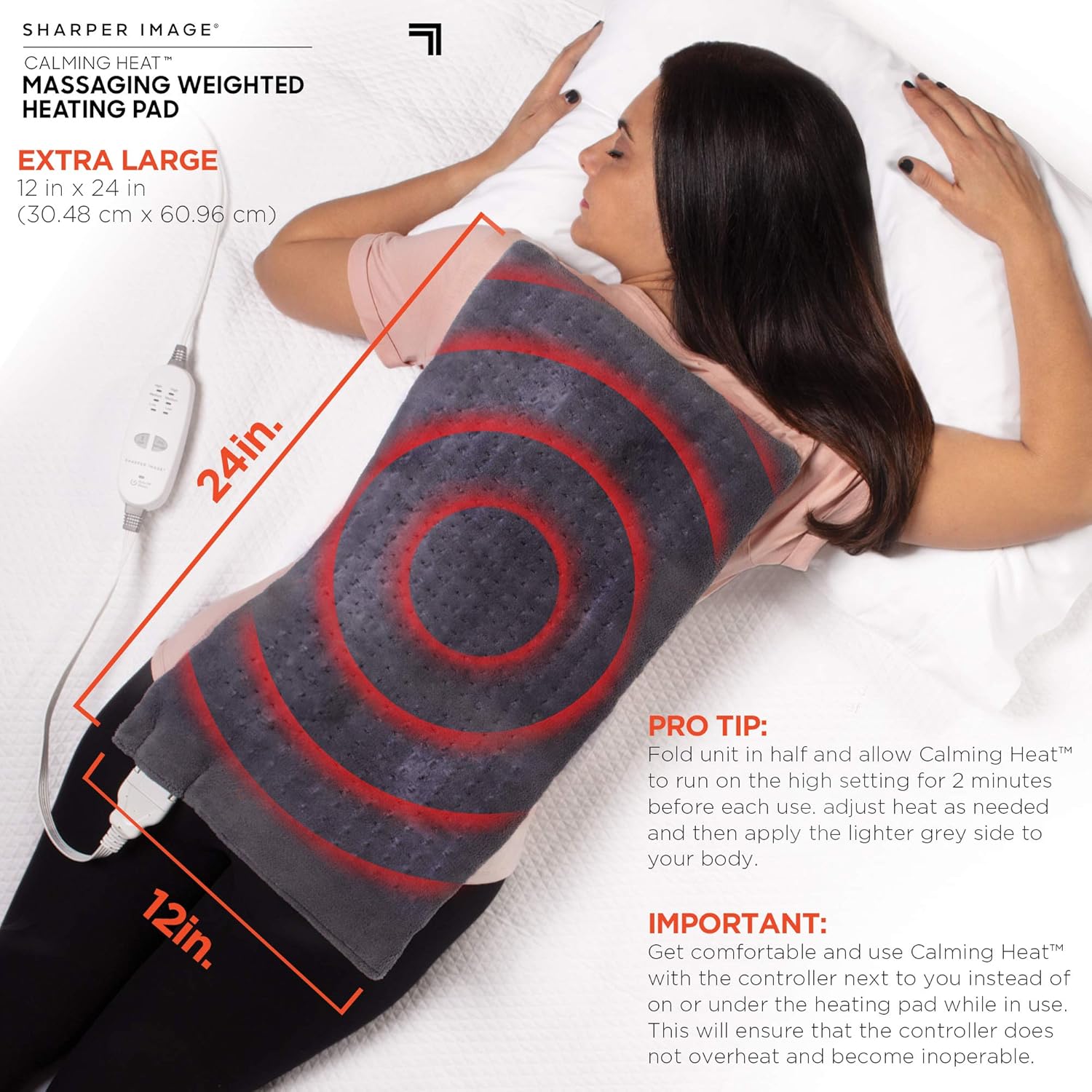 Calming Comfort Weighted Heat Massage Pad
