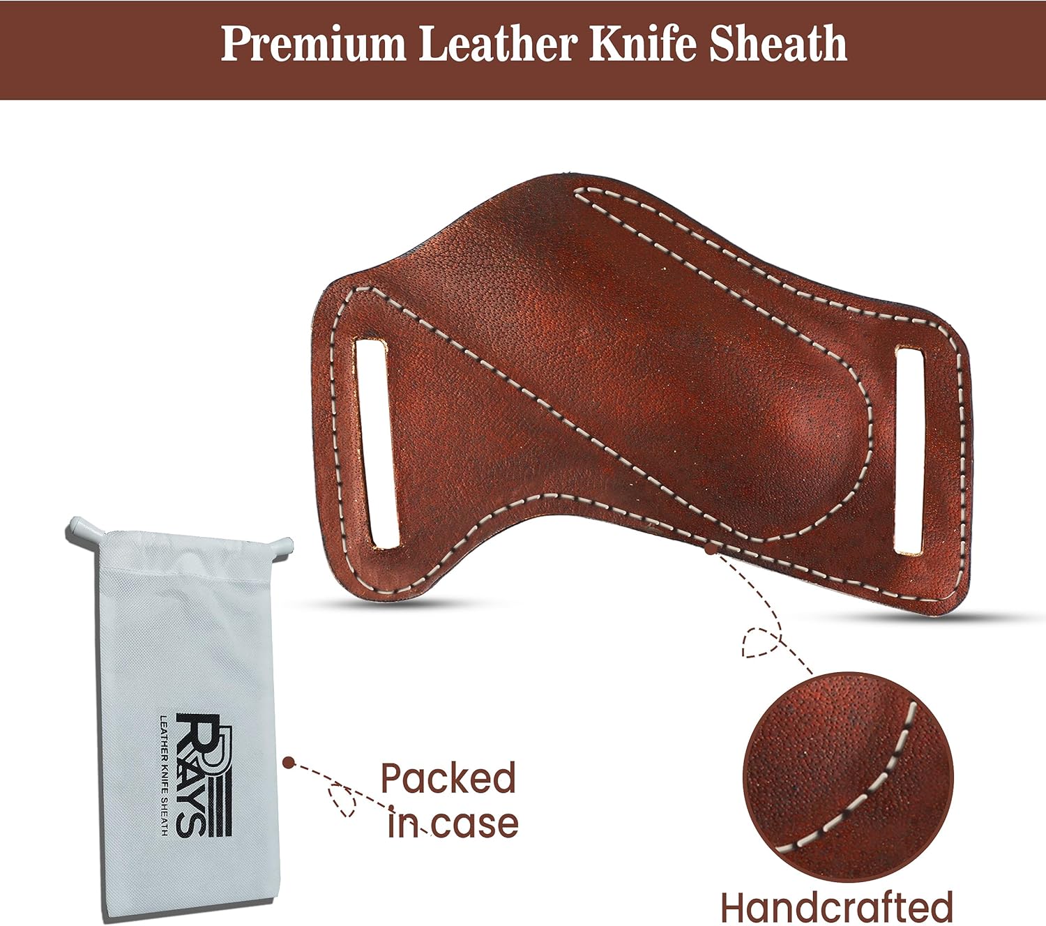 RRAYS Leather Knife Sheath for Belt Pocket
