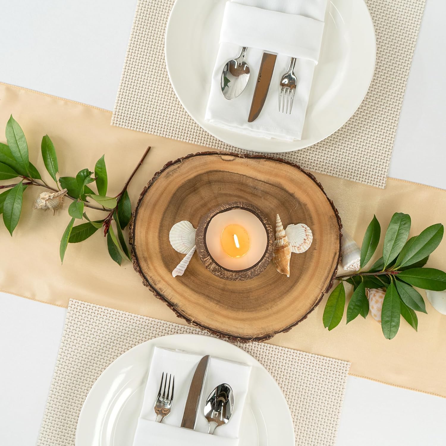 Restaurantware Coco Casa Coconut Shell Candle with Wooden Wick