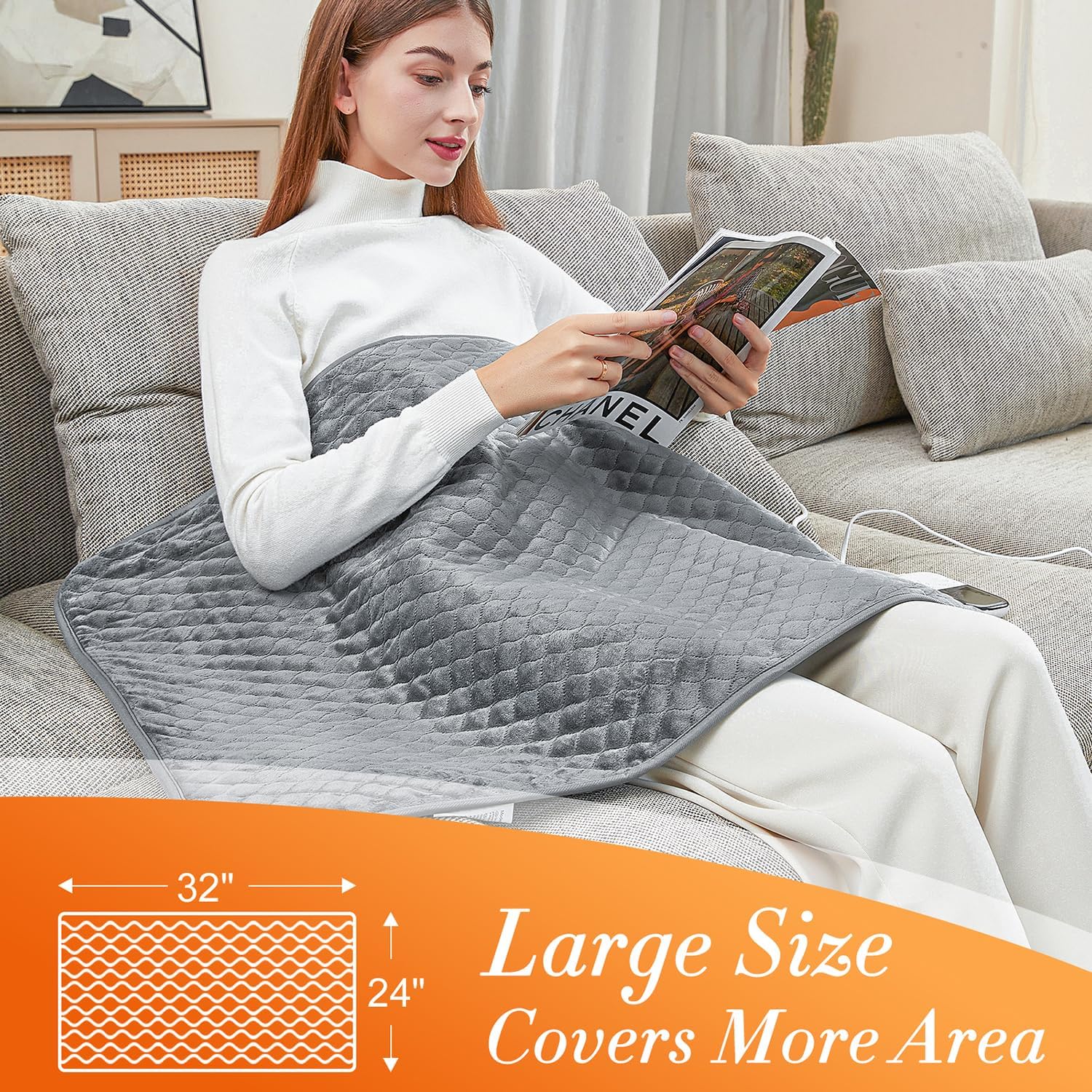 Focbeo Extra Large Heating Pad for Back Period Pain Relief