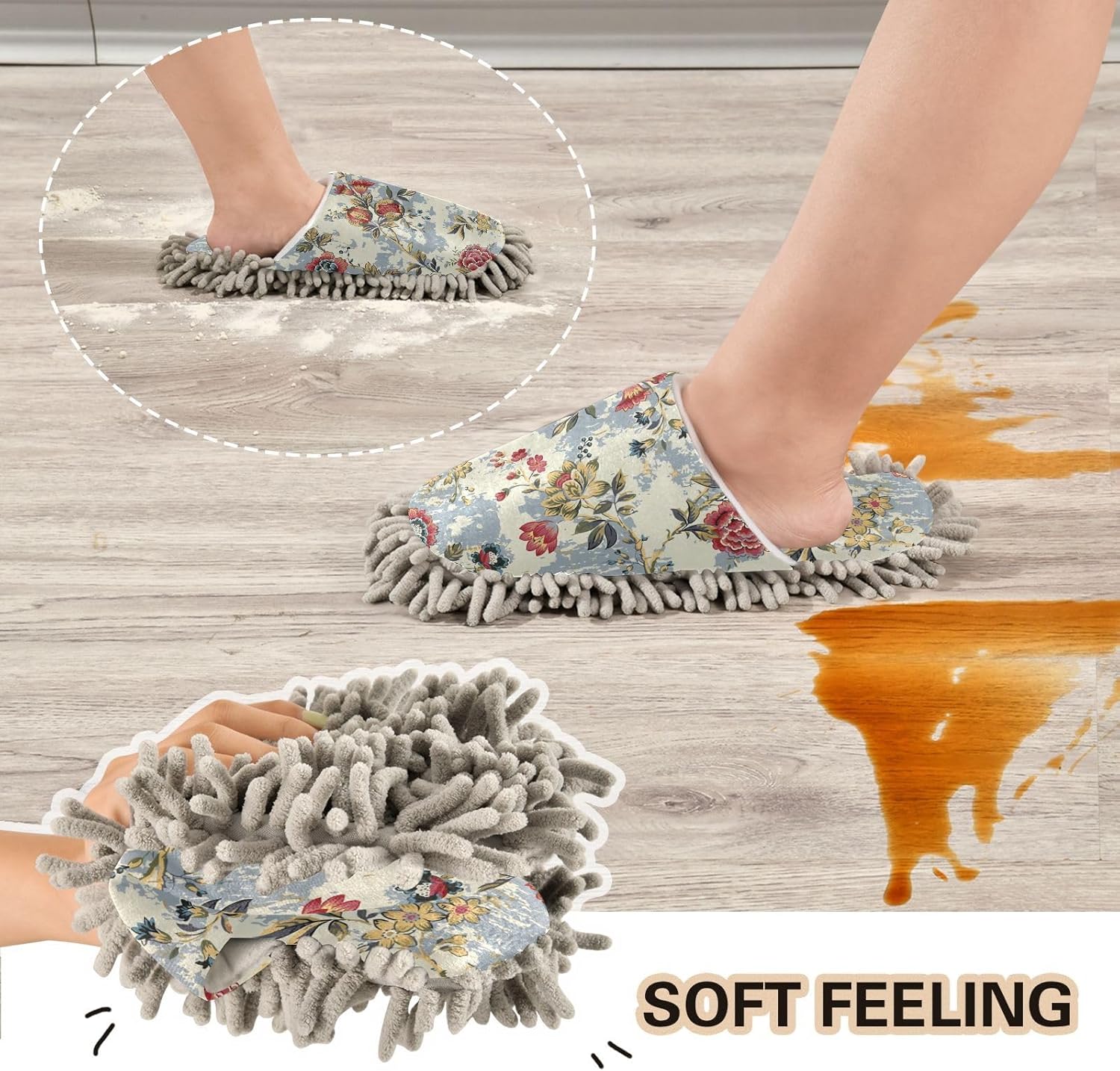 Kigai Microfiber Slippers with Flower Pattern