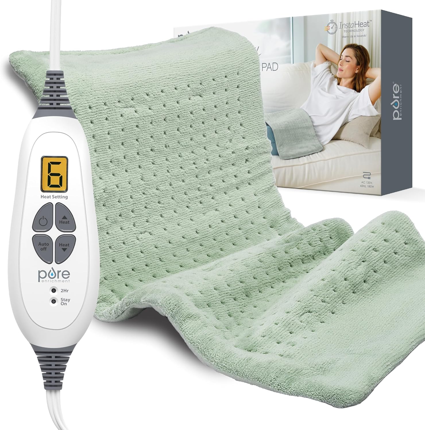 PureRelief XL Heating Pad - 12x24 Electric for Pain Relief