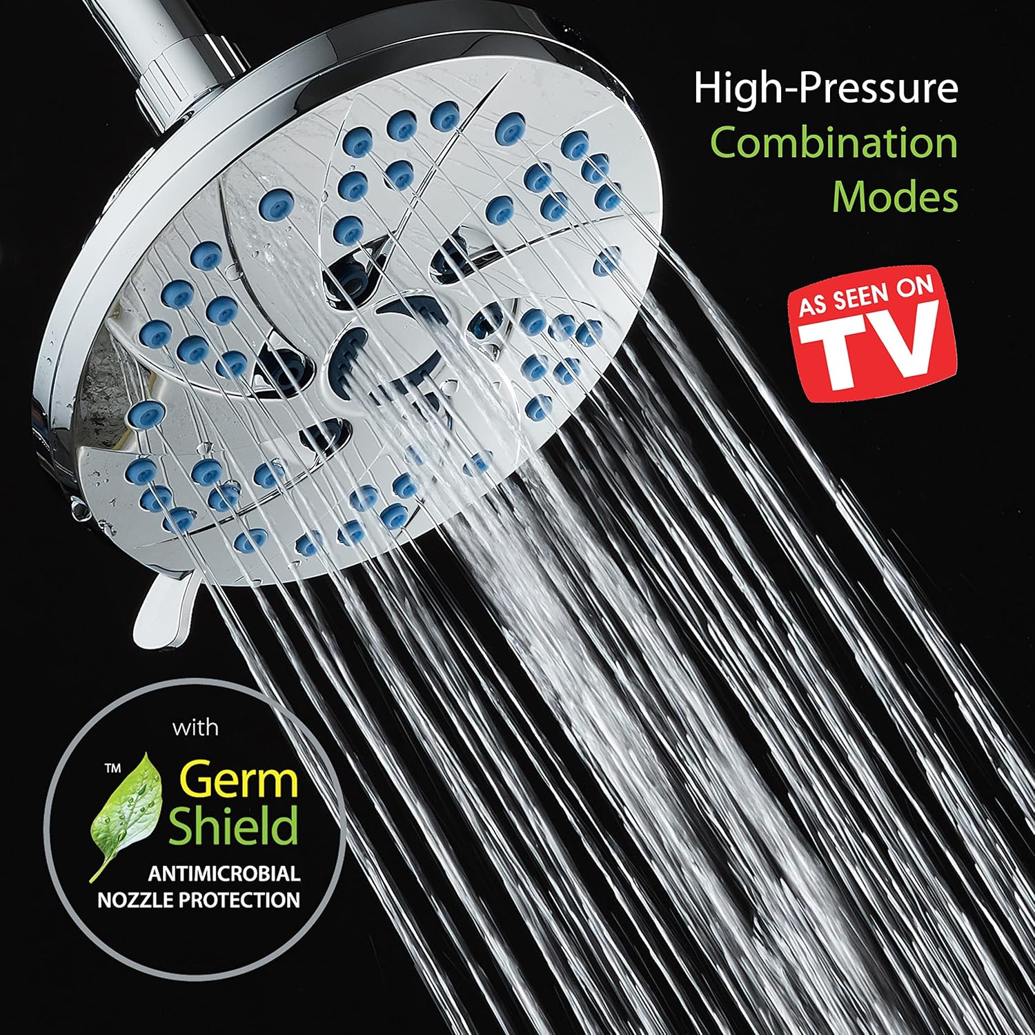 Hotel Spa High Pressure Spiral Rain Shower Head 6 Modes