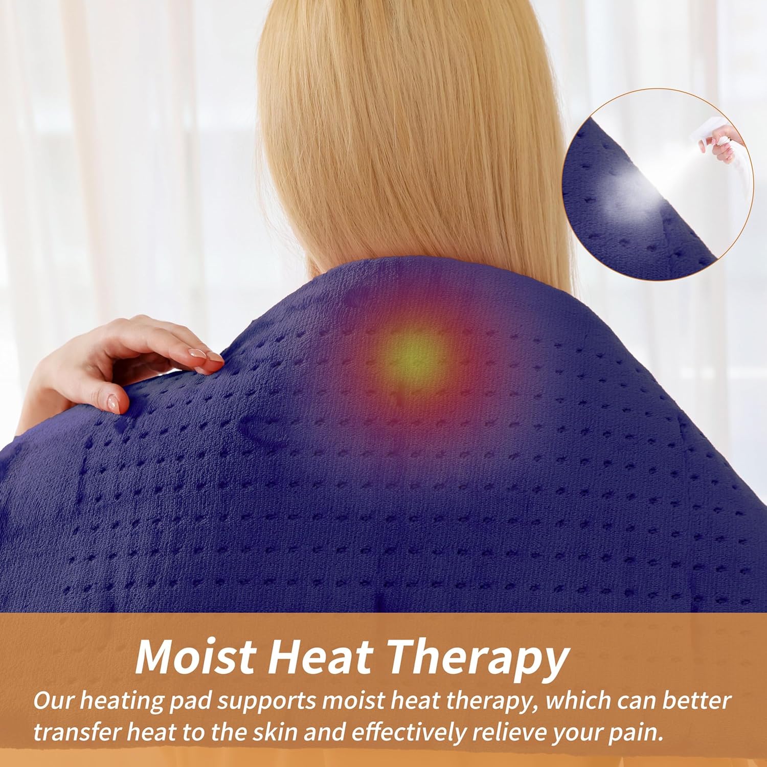 Myiosus Weighted Heating Pad with 3 Heat Settings 6 Massage