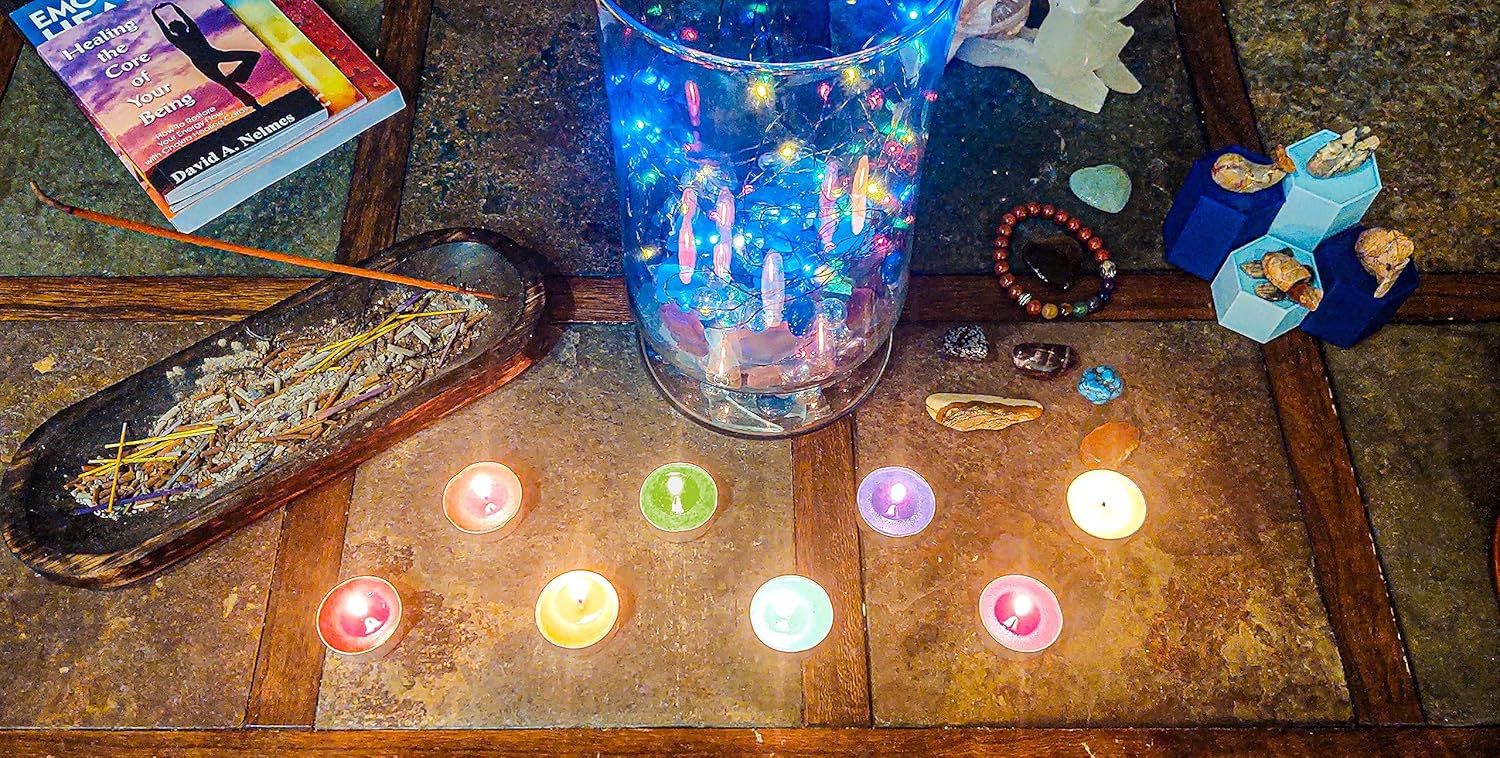 Chakra Colored Scented Tealight Candles 16 Pcs