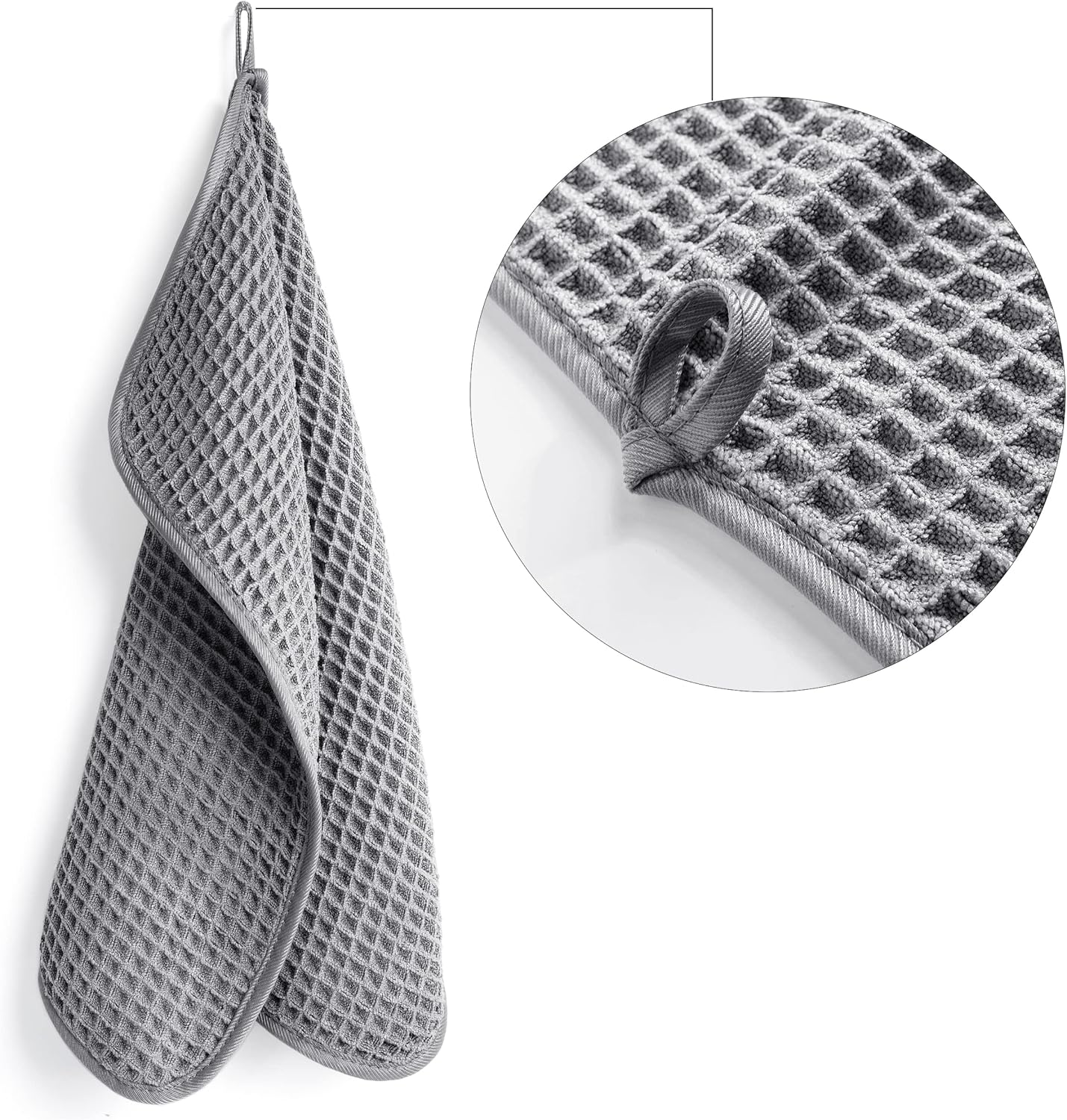 POLYTE Microfiber Lint Free Washcloth Face Towel 4 Pack
