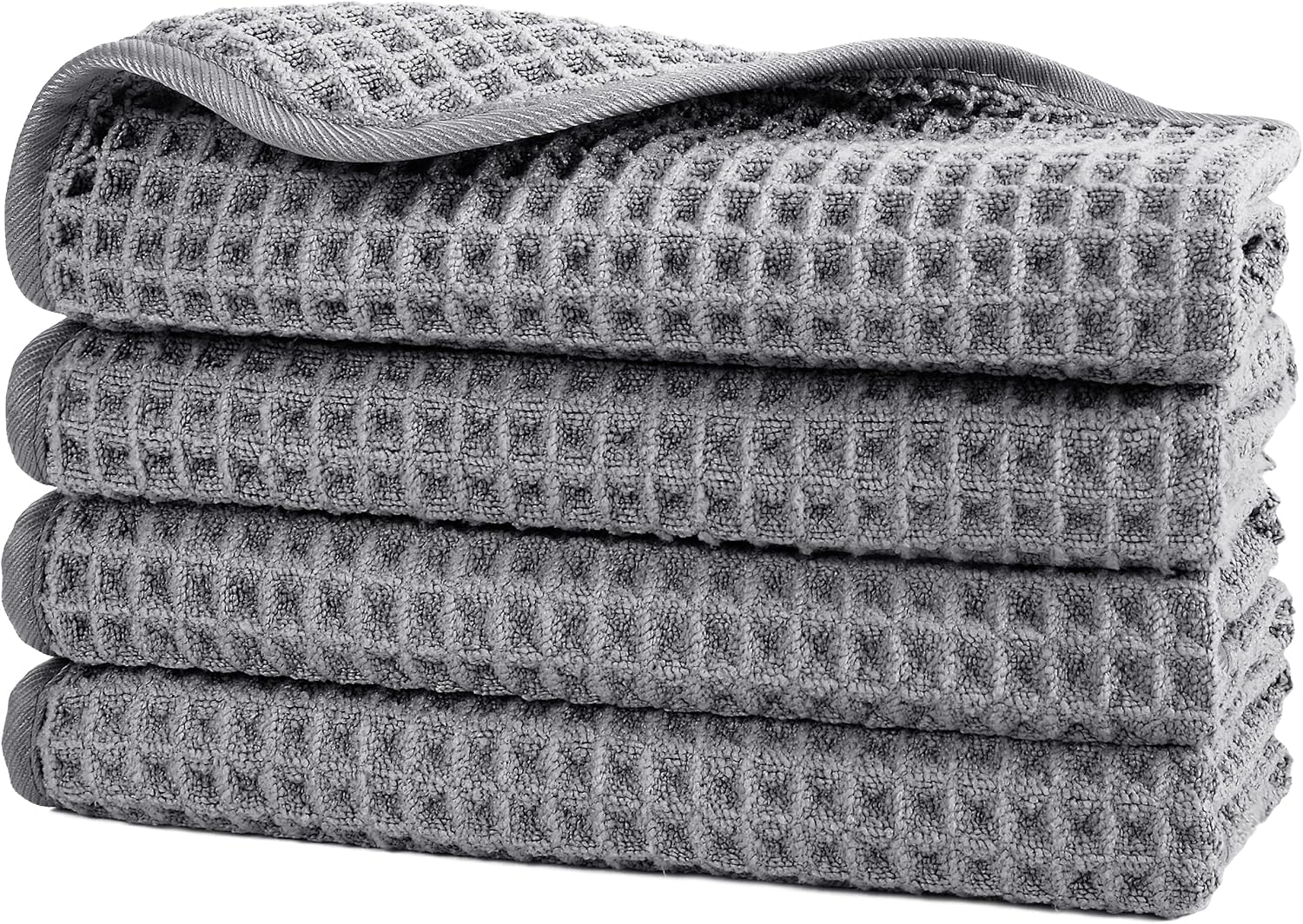 POLYTE Microfiber Lint Free Washcloth Face Towel 4 Pack