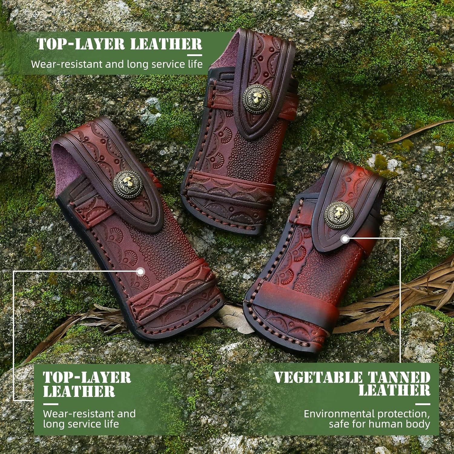 Omesio Folding Knife Sheath for Belt 453 Leather Case