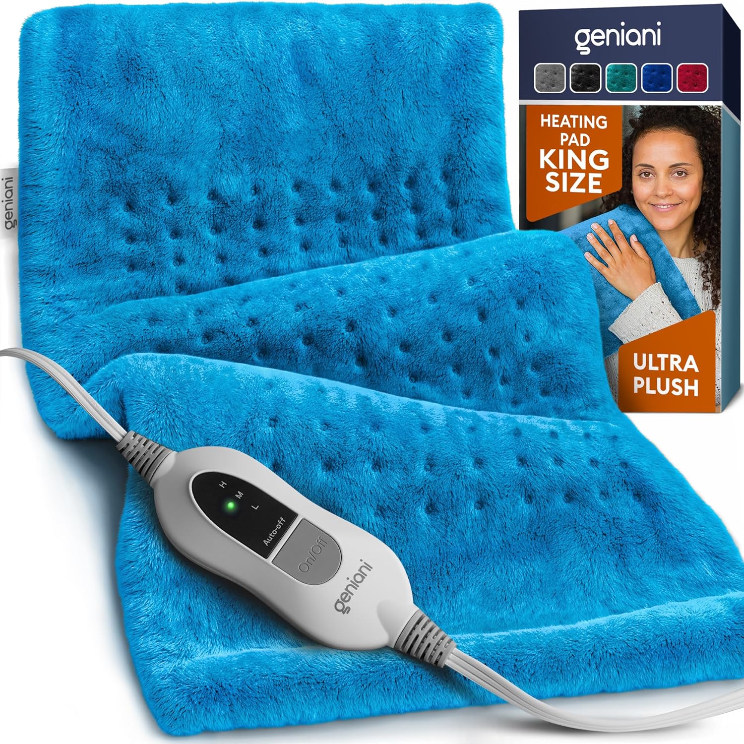 GENIANI Heat Pad for Back Pain Relief Auto Shut Off Machine Washable