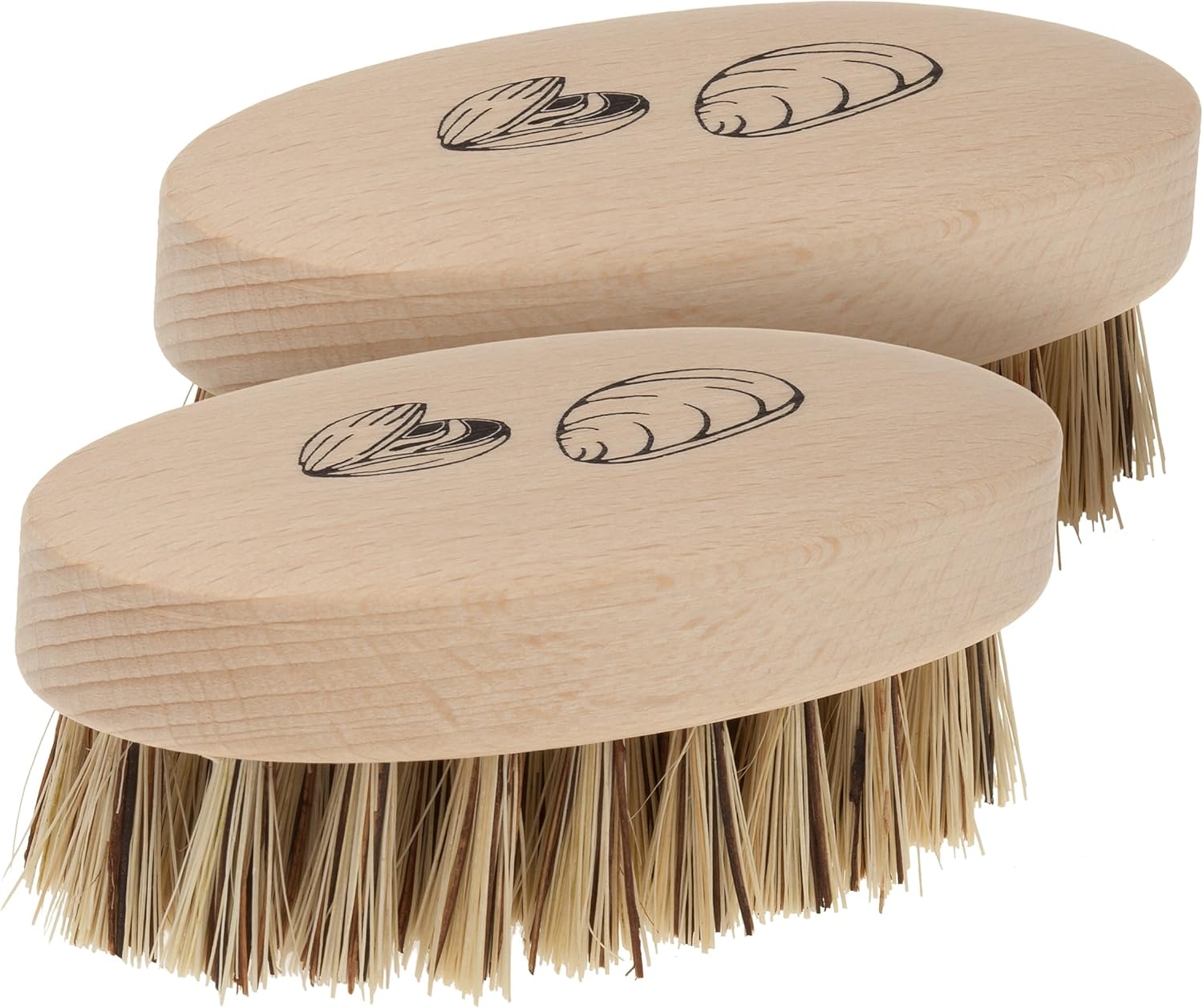 REDECKER Mussel Brush Set of 2 - Beechwood Handle
