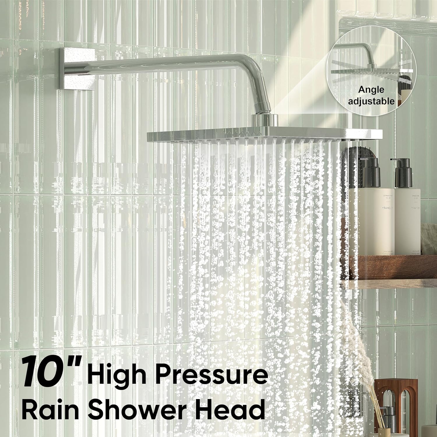 Esnbia Chrome Rain Shower System with 10-Inch Head