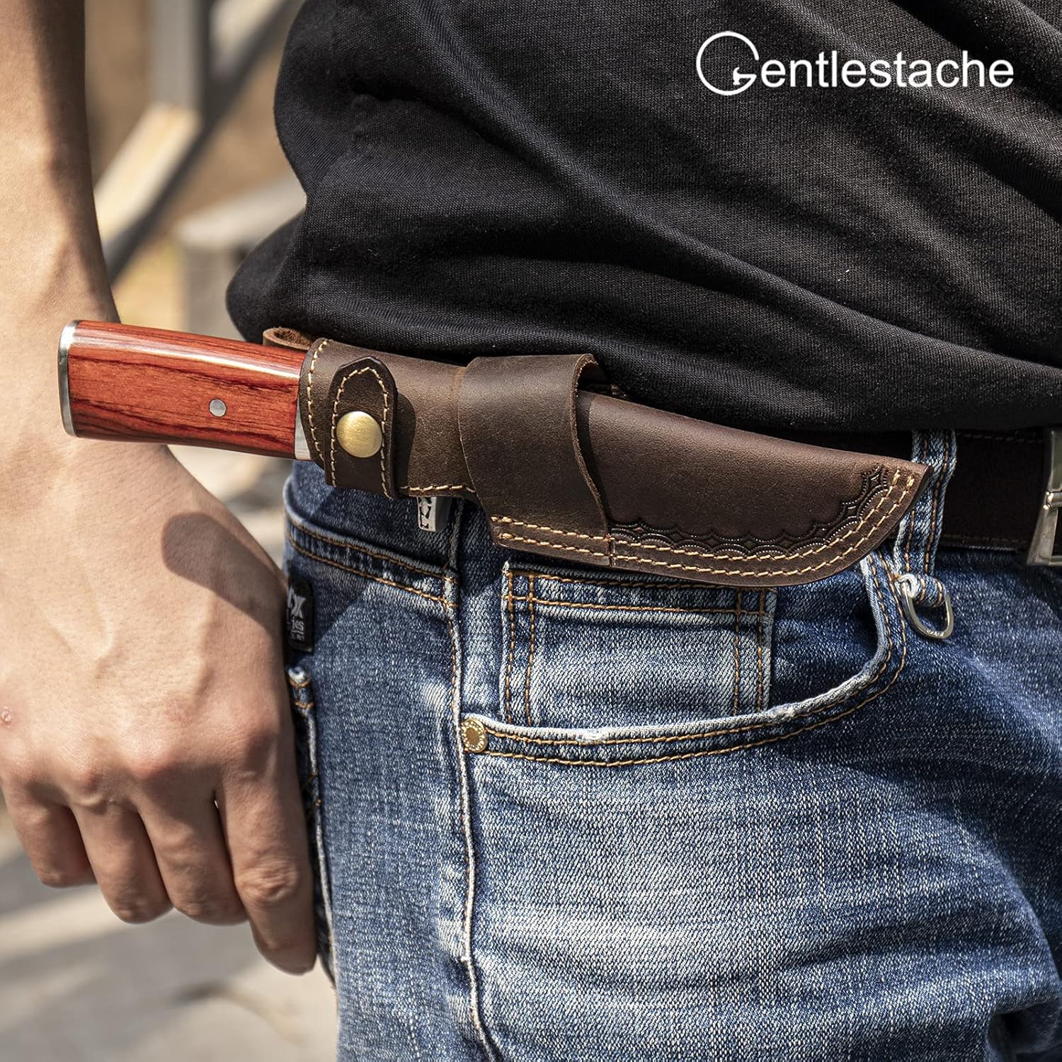 Gentlestache Belt Knife Sheath Dark Brown