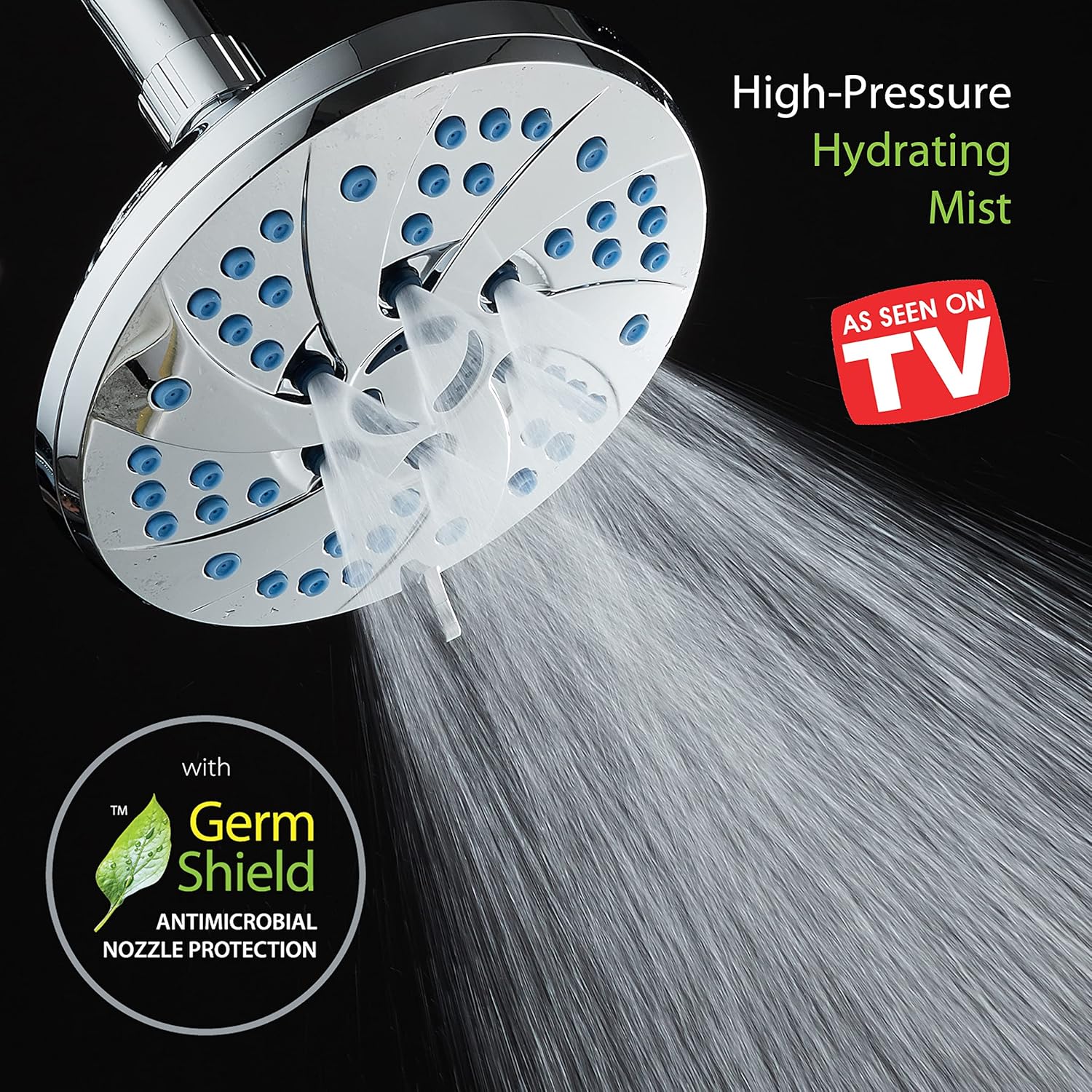 Hotel Spa High Pressure Spiral Rain Shower Head 6 Modes