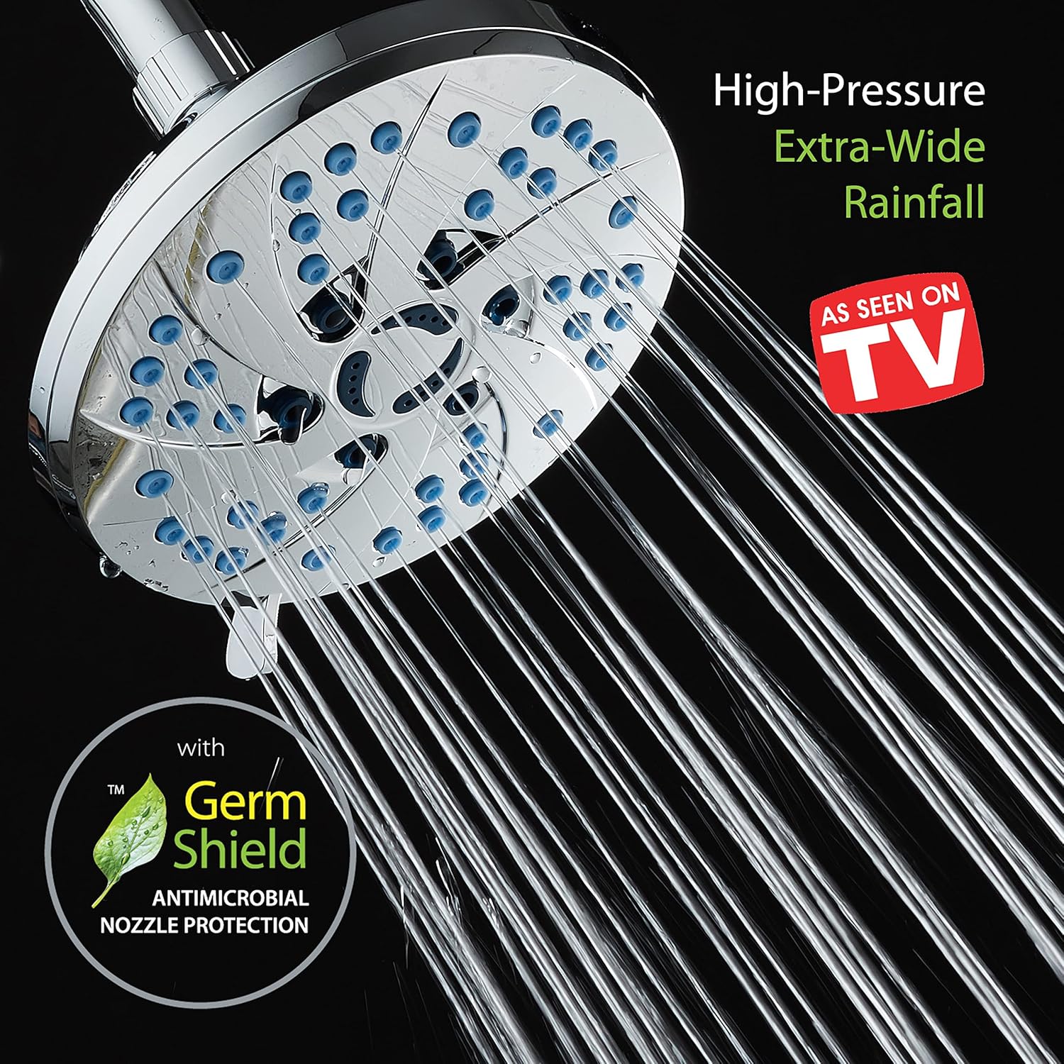 Hotel Spa High Pressure Spiral Rain Shower Head 6 Modes