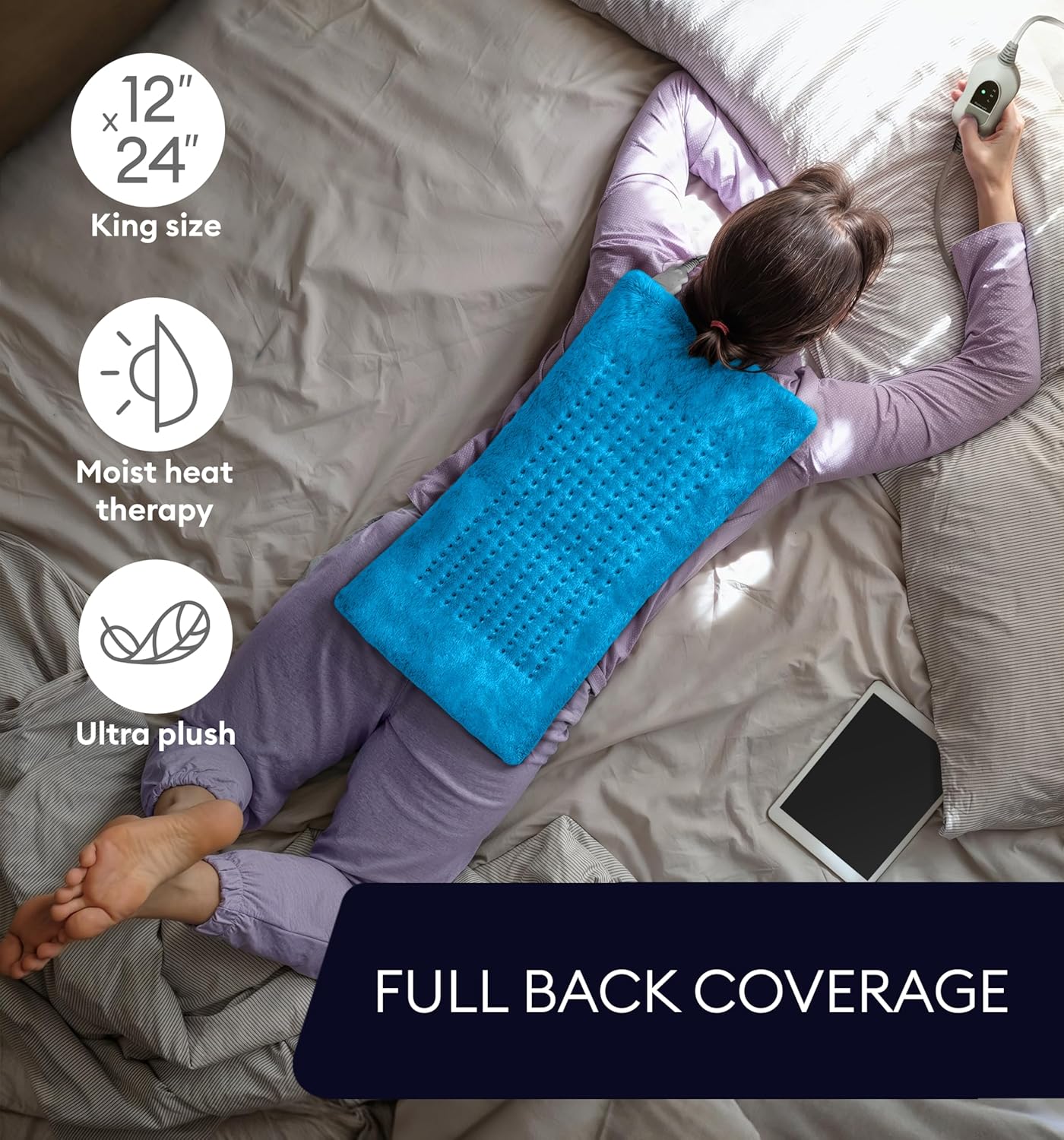 GENIANI Heat Pad for Back Pain Relief Auto Shut Off Machine Washable
